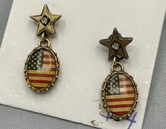 Patriotic Maximal Art Flag Earrings (24C10)