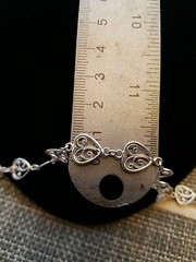 Vintage Silver Heart Filigree Bracelet 8″ approx 1 cm wide