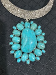New Authentic Made in the Deep South Turquoise Pendant with Rhinestone