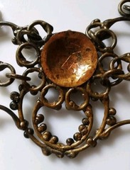 Vintage Brutalist Gothic Necklace Bronze Signed One Of A Kind OOAK Sculptural 73