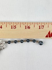 Vintage Crown Trifari 3 Strand Gray Black Iridescent Irregular Beaded Necklace