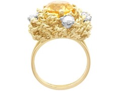 Vintage 3.27Ct Citrine and 0.80Ct Diamond, 18k Yellow Gold Ring (1984)