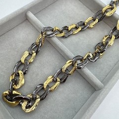 YSL Vintage Chunky Chain Necklace Yves Saint Laurent Gold 70cm Statement Rare