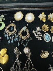 Lot Of 25 Pair Vintage Clip On, Pierced Earrings Some Signed