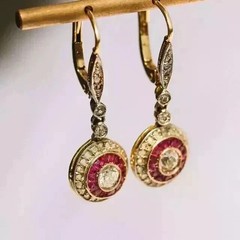 Art Deco Vintage Lab Created Diamond Wedding Drop-Dangle 14K Gold FN Earrings