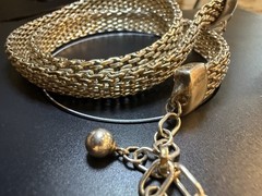 GC 925 Sterling Silver Woven Chain Necklace • 18” 41.4g Gold Tone Patina finish