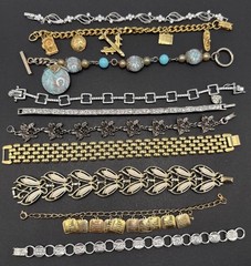 Lot Of 10 Bracelets Vintage To Now Some Signed Ls Cov S-80 N J4