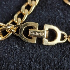 Vintage Christian Dior Gold Tone Plated 31″ Curb Link Necklace 4.7mm