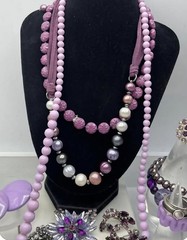 Purple PASSION Vintage JEWELRY Lot 17 Pieces