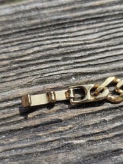 Vintage Gold Tone Stacker Bracelet Fold Over Clasp Chain Well Made
