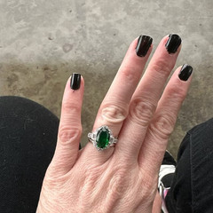 Art Deco Style 3.50 Ct Oval Green Emerald Halo Engagement 14K White Gold FN Ring
