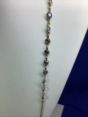 Vintage Signed BR 34″ Prong Set Amethyst Gold Bead Strand Necklace N66