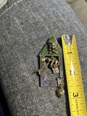 Vintage Artisan Cat House Kitty Cat Charm Brooch In Multicolored Metals #3