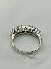 ROSS SIMONS VTG 925 Sterling Silver Cubic Zirconia CZ Band Ring Size 5
