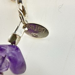 Sajen Necklace Amethyst Pearl Purple White Sterling Silver 925 Beaded Artisan