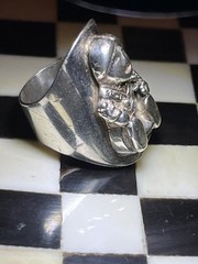 OLD PAWN REVIVAL CAROL FELLEY STERLING STORYTELLER s6 RING 925 040319@