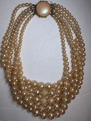 Signed Miriam Haskell 5 Strand Faux Pearl Necklace Classic Elegance AS IS