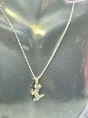 Vintage Sterling Silver Marcasite Scottie Dog Pendant Necklace, 18.5″, Dainty