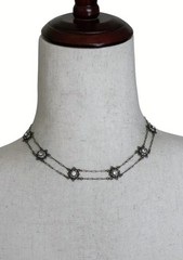 Liz Palacios SF Vintage Crystal Festoon Necklace Filigree Multistrand Art Deco
