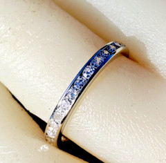Original EARTH MINED DIAMOND Deco Band Antique PLATINUM Eternity Anniversary 6.7