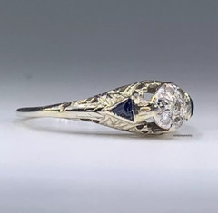 Victorian Vintage 3.00Ct Round Cut Diamond Wedding CZ Ring 14K White Gold Finish