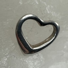 925 Sterling Silver Vintage Open Heart Slide Italy Pendant .54g .5” (AT1124-44)