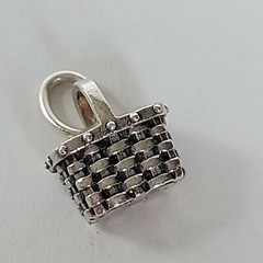 Brown County Baskets Gathering Basket Mini Charm Sterling Silver