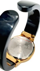Vintage Joan Rivers Black & Gold Watch Bangle SEE DESCRIPTION Free Ship!