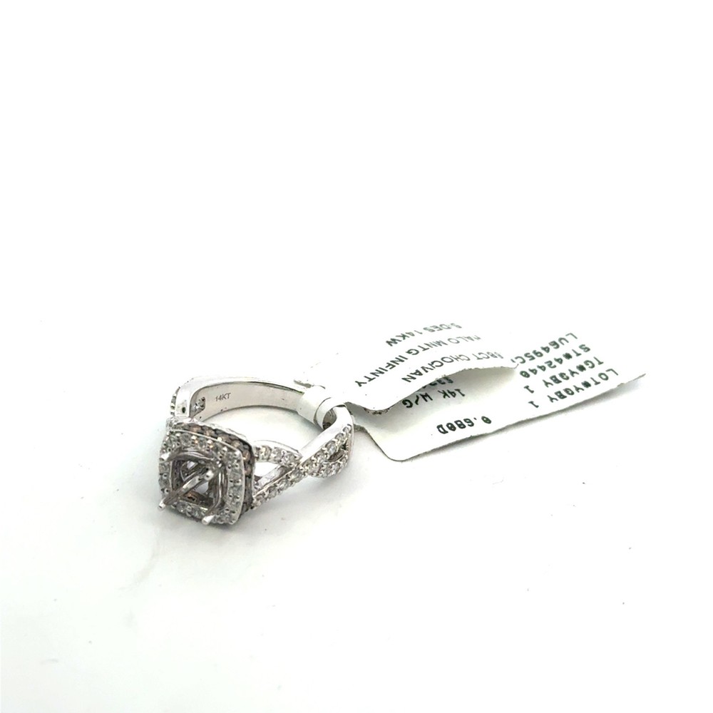 Le Vian 14k engagement ring 0.68ct mounting halo with brown diamond size 3.5