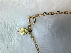 STUNNING!! unique wire VTG pearl Necklace Fairy Abstract Modernist Gold coquette