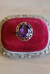 10k yellow gold Amethyst ring