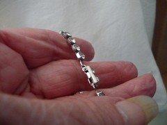 TENNIS SILVER TONE RHINESTONES 5 3/4”L 1/4” W BRACELET #23/23