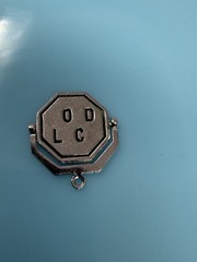 Antique 925 Sterling Silver Enamel Good Luck Hexagon Spinner Charm 2.4g