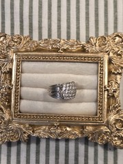 Sterling Silver 5 Row CZ Band Size 7