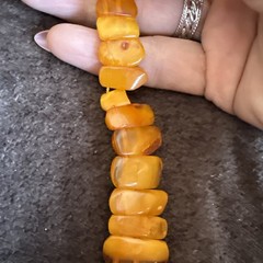 Old Amber Necklace 19” Vintage See Photos 1 Piece Is Broken
