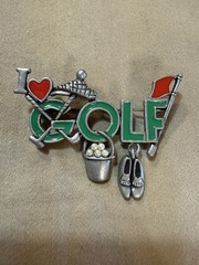 Vintage AJC “I Love Golf” Brooch – Marked