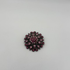 111- Floral Design Brooch with Dark and Light Pink Stones