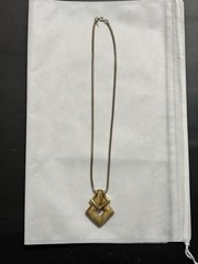Vintage 1960’s Trifari Signed Gold Plated Lucite Pendant Necklace