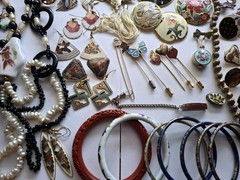 Vintage Cloisonne Jewelry 44 Mixed Jewelry Earrings Necklaces Braclets & More