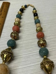 VTG Beaded Necklace Chunky Various Colors and Materials 24”. FREE SHIPPING
