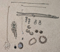 Beautiful SILVER Tone, Vintage ESTATE jewelry lot pendant, necklace, bracelet