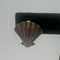 Vintage Sterling Silver Shell Shaped Post Pierced Earrings 3.51 Grams