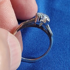 Original EARTH MINED DIAMOND Deco Engagement RING Vintage PLATINUM Solitaire 1 C