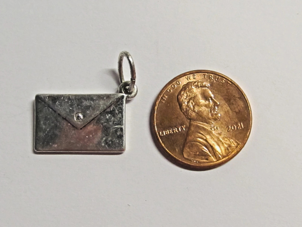 Vintage Bracelet Charms Silver “Keep it Personal” Envelope 3/4″