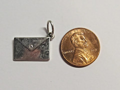 Vintage Bracelet Charms Silver “Keep it Personal” Envelope 3/4″