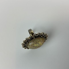 Vintage Brass Tone Chunky Lucite Glitter Crackle Ring One Size Fits All
