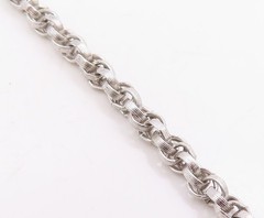 925 Sterling Silver Vintage Necklace Interlocking Round Link Cable Chain NE4742