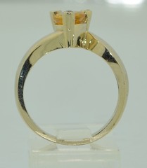 14K Natural 1 Carat Yellow Sapphire & Diamond Ring