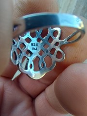 Vtg. RJ GRAZIANO Filigree Infinity 925 & Marcasite Ring- Size 8
