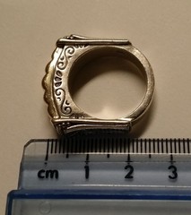 Vintage Brighton 925 Sterling Silver Scroll Ring with Gold Tone Bar Top – 14.4g